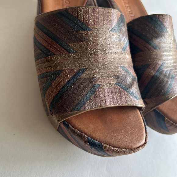 Gentle Souls Forella MulticolorStracked Upper Genuine Leather Lining Wedges - Picture 5 of 16